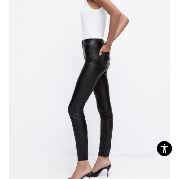 Zara Faux Leather Leggings - Picture 11 of 16